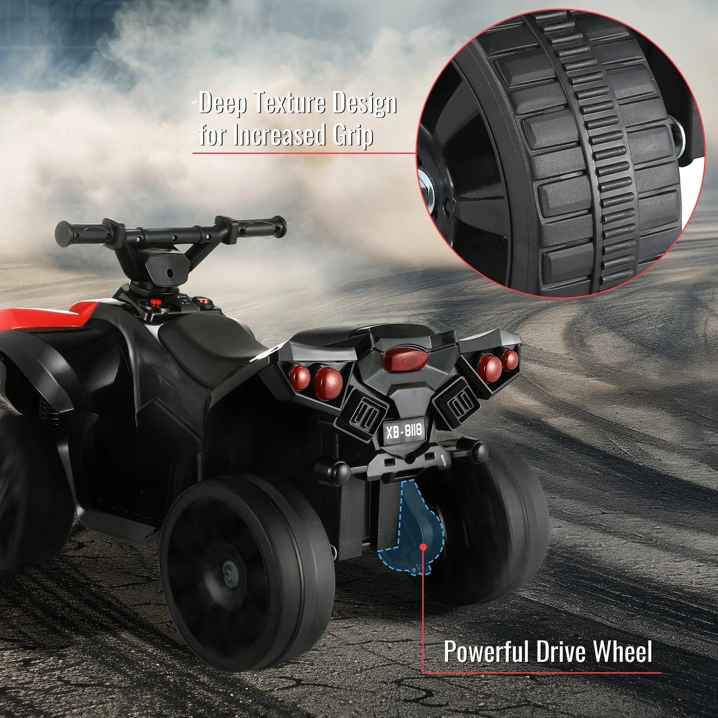 Kids Electric Car, 6V Toddler ATV Ride-On Toy, for Kids 1-6 Years Old