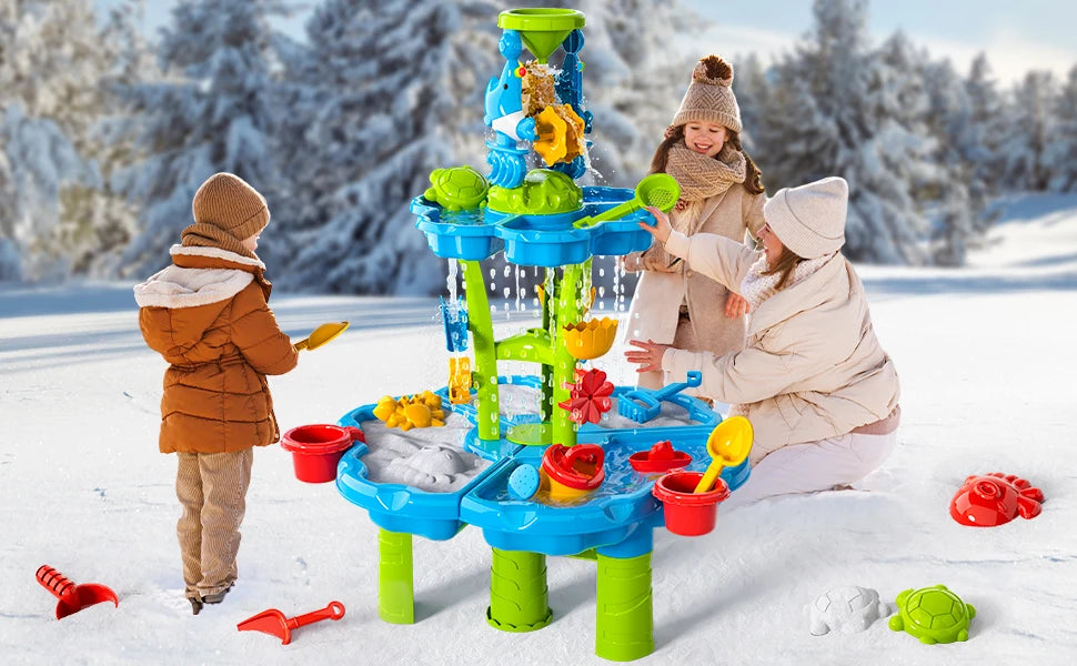 Kids Splash Sand & water table, Splash Tower, Water Table For Kids Beach 4 In1 Table