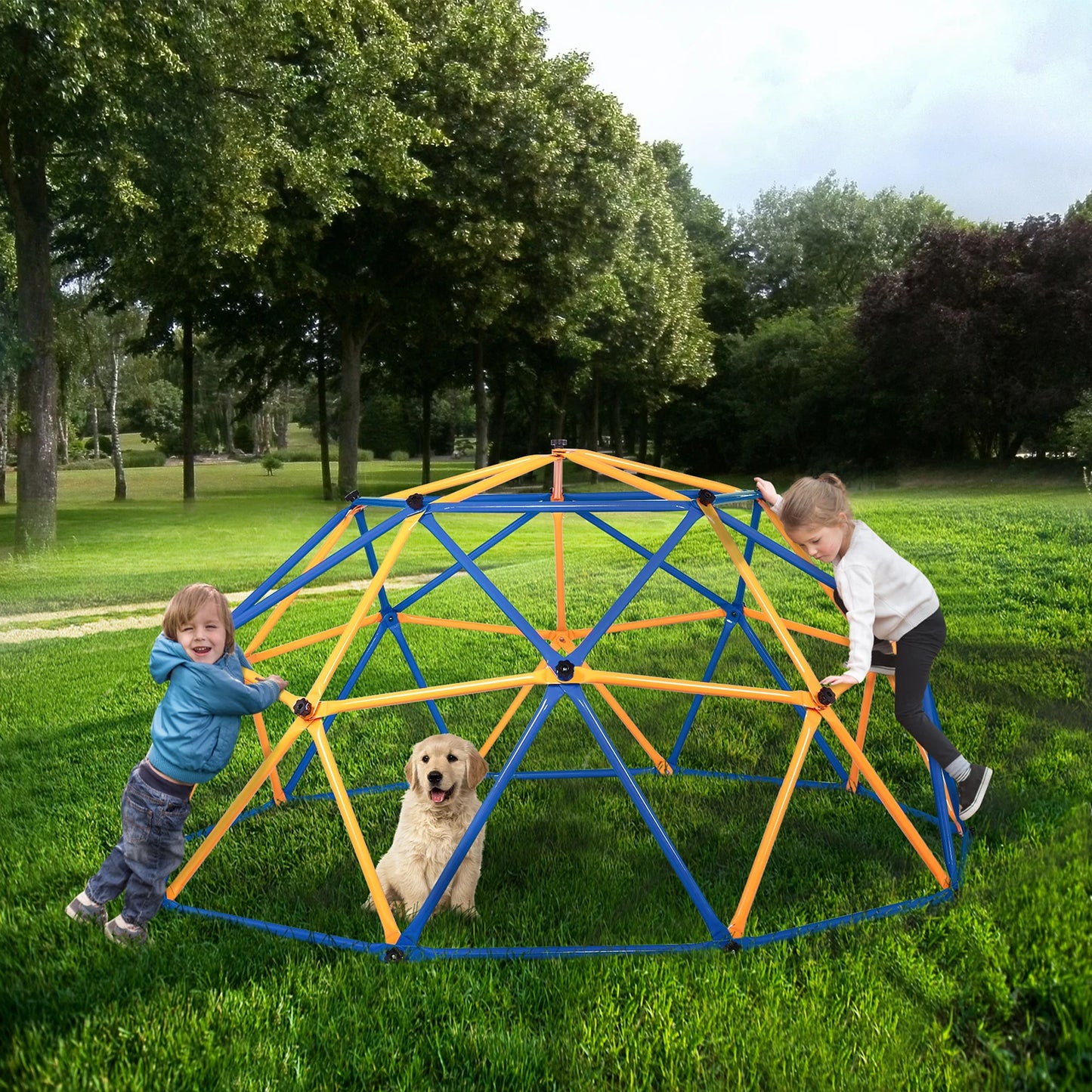 Outdoor Dome Climber, Monkey Bars Climbing Tower, Jungle Gym Playground for Kids Aged 3-10