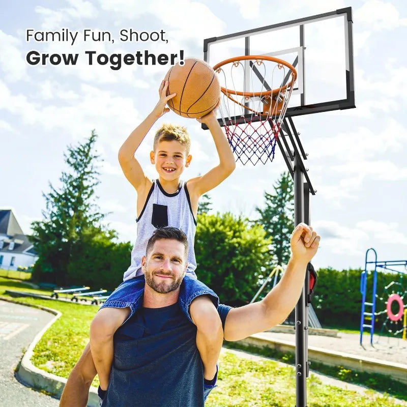 Basketball Hoop Outdoor, 8.5ft Height Adjustable Portable Hoops & Goals and Wheels for Kids/Teens/Adults