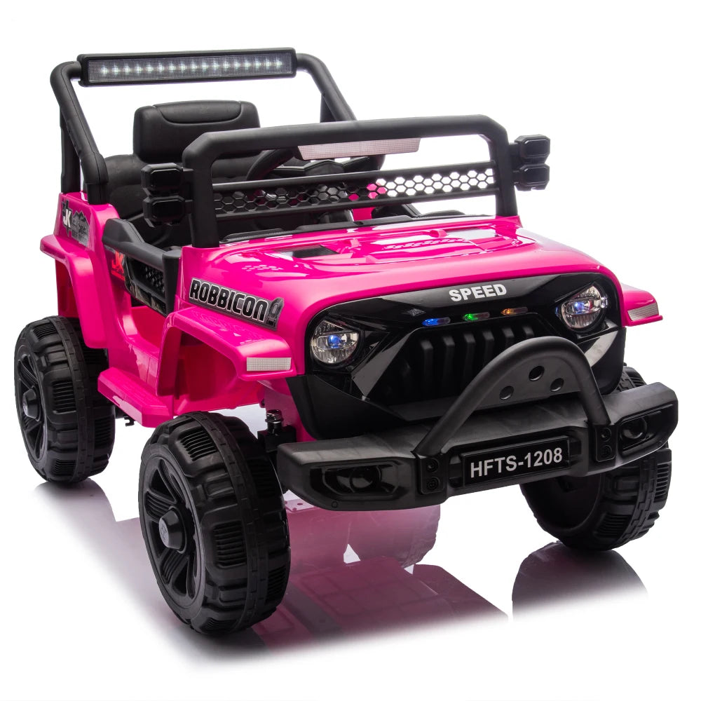 12V Kids Ride On Electric Truck Car W/Parents Control,2WD,Four-wheel suspension,Early education function,Adjustable volume