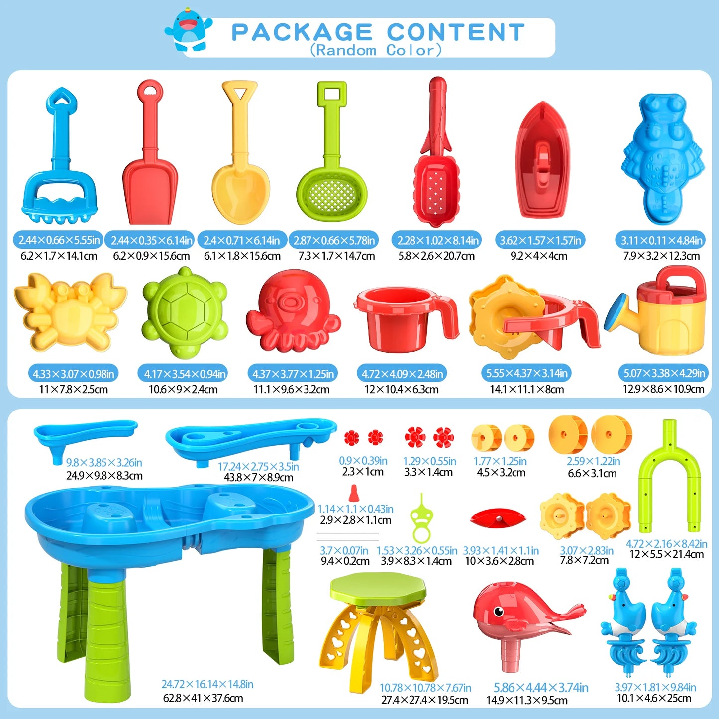 Sand and water table children's outdoor table for 3-5 year old boys and girls