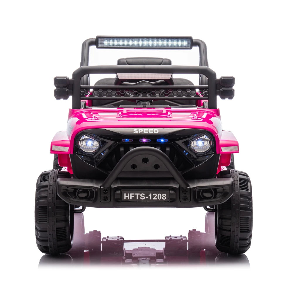12V Kids Ride On Electric Truck Car W/Parents Control,2WD,Four-wheel suspension,Early education function,Adjustable volume