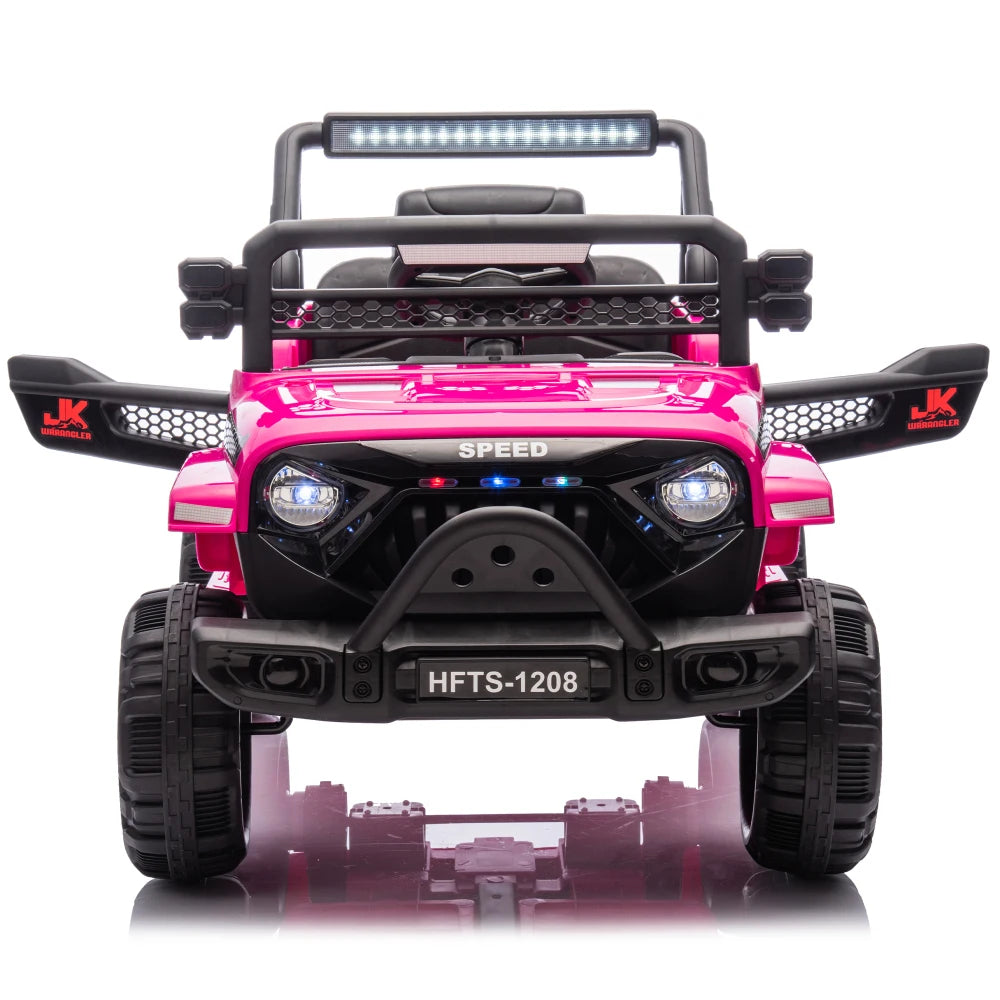 12V Kids Ride On Electric Truck Car W/Parents Control,2WD,Four-wheel suspension,Early education function,Adjustable volume