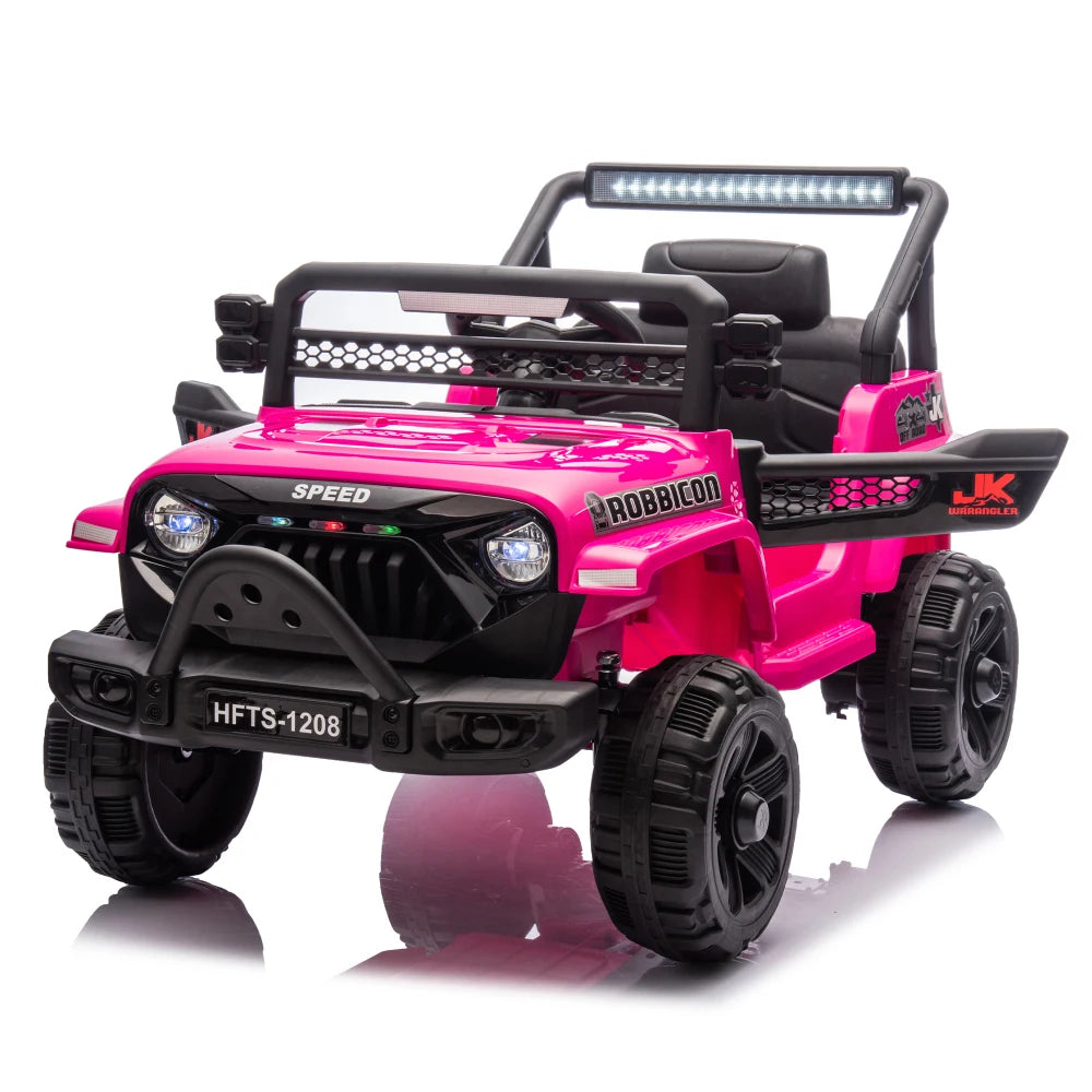 12V Kids Ride On Electric Truck Car W/Parents Control,2WD,Four-wheel suspension,Early education function,Adjustable volume
