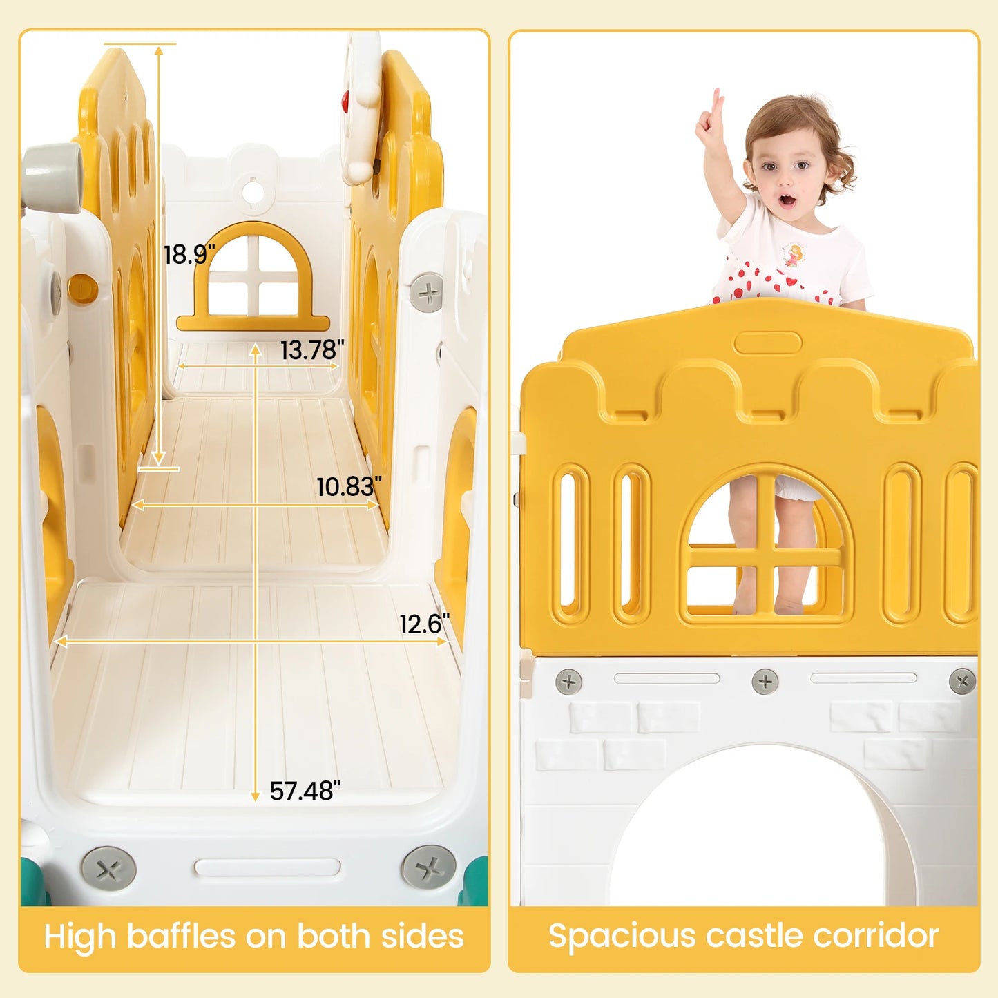8 In 1 Toddler Slide Indoor or outdoor Playground set, for kids ages 1-3