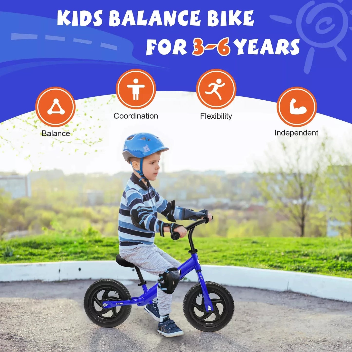Toddler Kids Balance Bicycle 12" Sport Bike No Pedals 2-6 Years