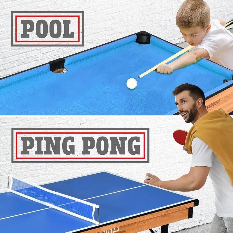 4 in 1 Multi Game Table, 4’x2’ Folding Portable, Ping Pong, Air Hockey, Pool ,Shuffleboard
