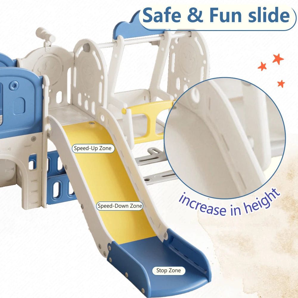 Kids Slide for Toddlers Age 1-4, 11in 1 Baby Slide Outdoor Indoor Playground with Basketball Hoop