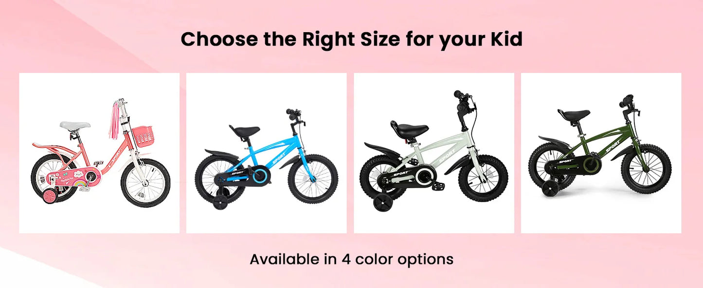 12 Inch Kids Bike for Ages 2-5 Years Old Girls, with Training Wheels, for girls and toddlers
