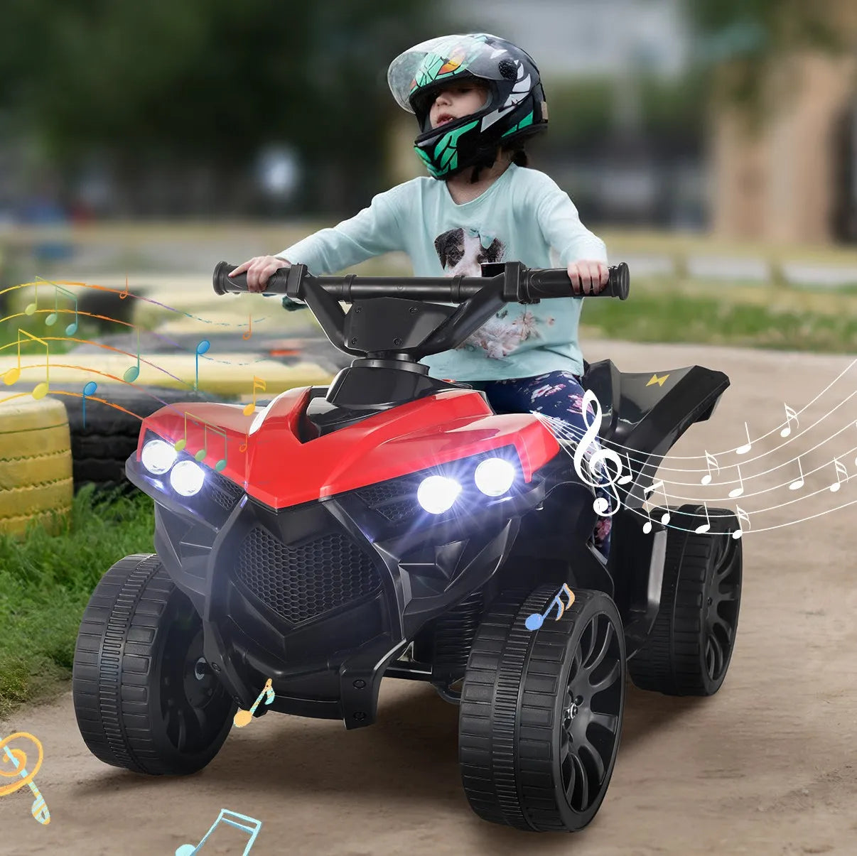 Kids Electric Car, 6V Toddler ATV  Ride-On Toy, for Kids 1-6 Years Old