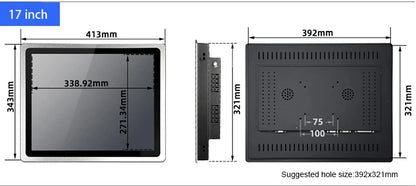 17 19 21.5 Inch industrial mini touch computer all-in-one pc with capacitive touch screen tablet panel pc.