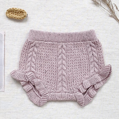 Kids Knitted Shorts Newborn Girls Tassels Shorts Cotton Knitting Design