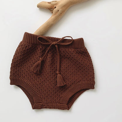 Kids Knitted Shorts Newborn Girls Tassels Shorts Cotton Knitting Design