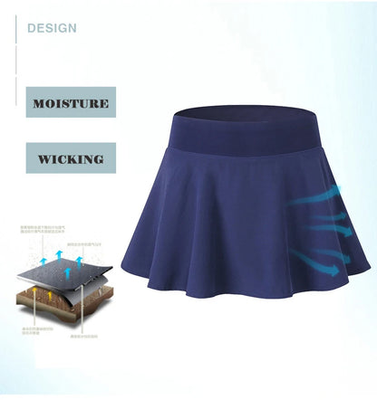 Tennis Skorts Fitness Short Skirt Quick drying Women Sports Tennis Skirt