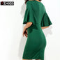 Autumn women's Long Sleeve Sheath Slim Formal Pencil Office Dress