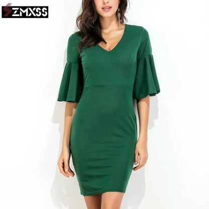 Autumn women's Long Sleeve Sheath Slim Formal Pencil Office Dress
