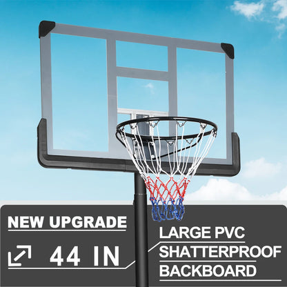 Portable Basketball Hoop Backboard System Stand6.6ft-10ft with 44 Inch Wheels for whole family