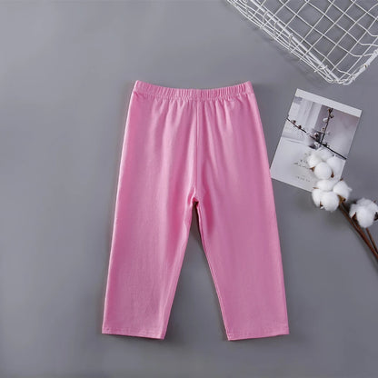 Candy Color Leggings Girls, Calf-Length Cotton Slim pants