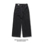 Multi Pocket  Jeans Women Casual Straight Wide-leg Pants Couple Jeans