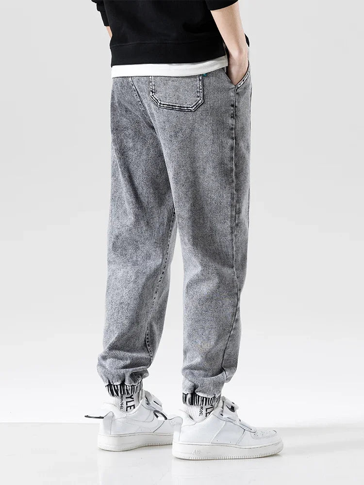 Spring Summer Black Blue Baggy Jeans Men Streetwear Denim Joggers Casual Jean Trousers