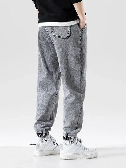 Spring Summer Black Blue Baggy Jeans Men Streetwear Denim Joggers Casual Jean Trousers