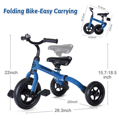 Toddlers Tricycle for 2-5 Years Old Boy & Girl with Detachable Pedal And Training Wheels