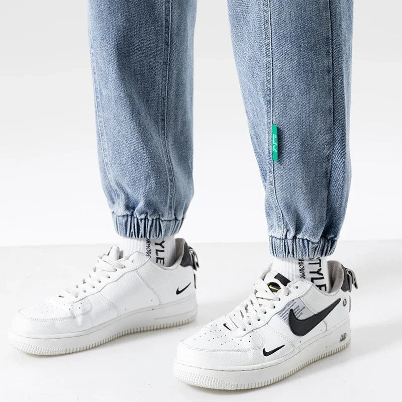Spring Summer Black Blue Baggy Jeans Men Streetwear Denim Joggers Casual Jean Trousers