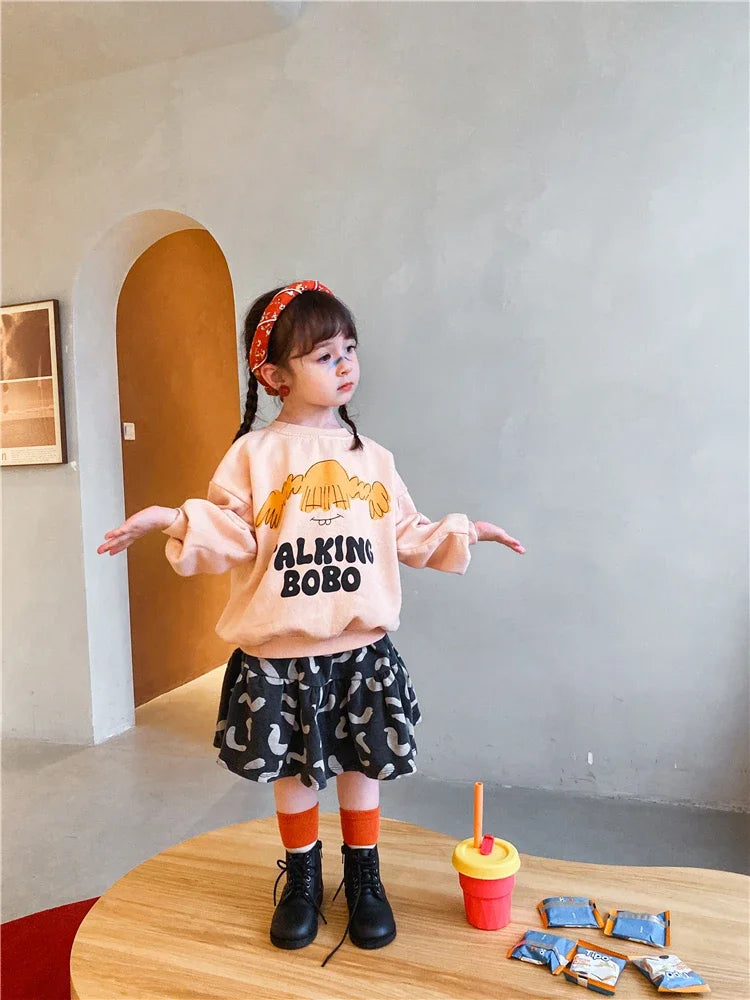 Children's Spring Autumn Hoodie Cartoon Print Unisex Sweatshirts