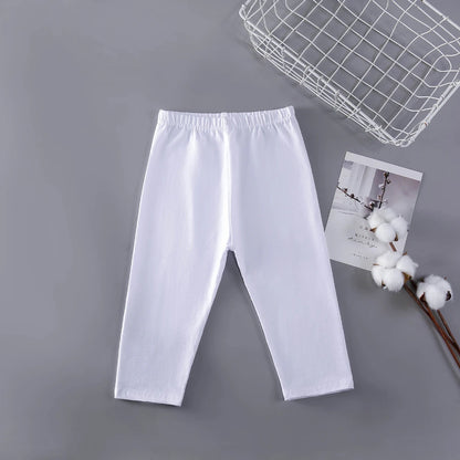 Candy Color Leggings Girls, Calf-Length Cotton Slim pants