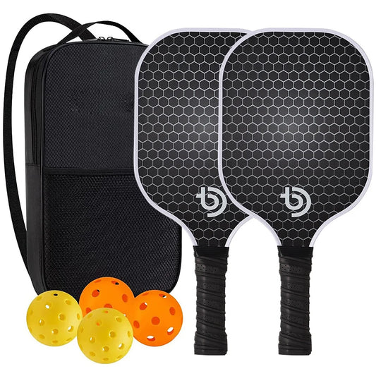 Pickleball Paddles USAPA Approved Set Rackets, 4 Balls Portable Racquet Cover Carrying Bag