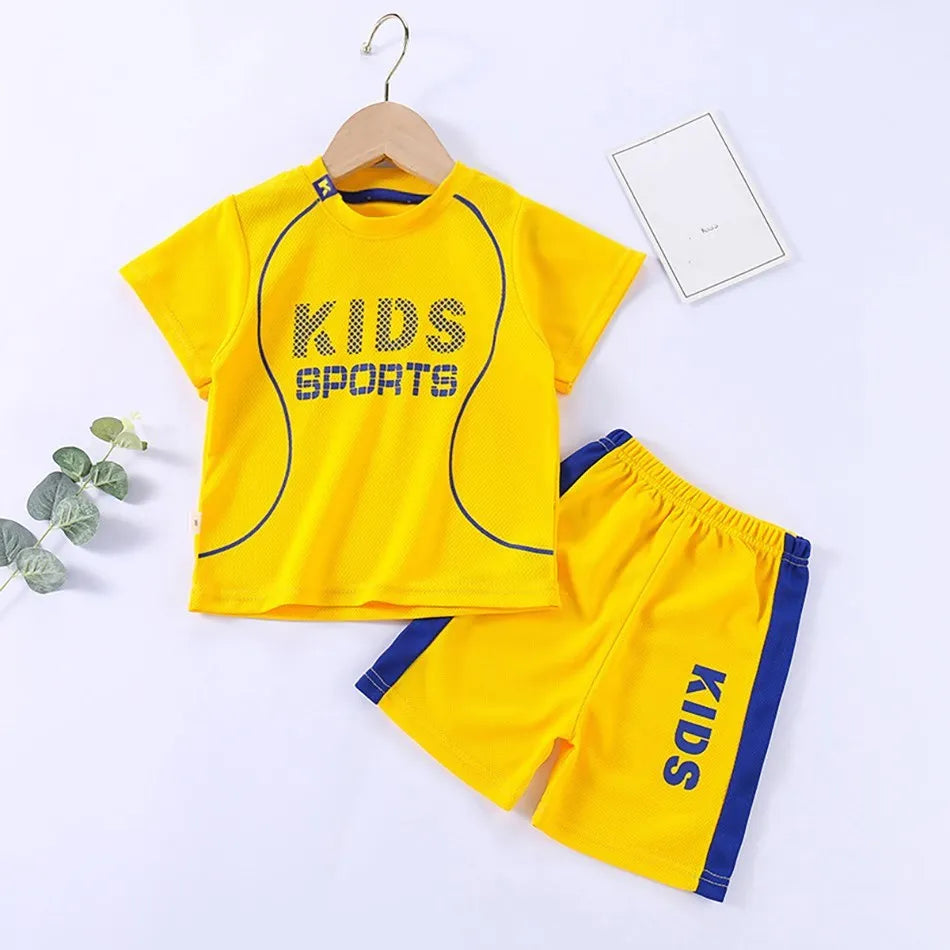 1-12 Years Old Quick Drying and Breathable Children's Sportswear Set Children's Pure Color Ball Clothing Set Children's Sets