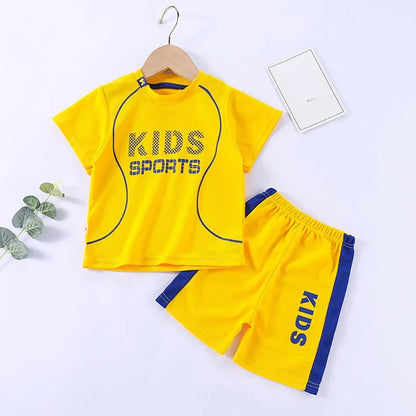 1-12 Years Old Quick Drying and Breathable Children's Sportswear Set Children's Pure Color Ball Clothing Set Children's Sets
