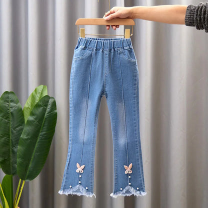Autumn Kids Baby Girls Cowboy Pants Baby Girls Jeans Casual Girls Jeans