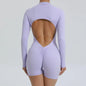 Yoga Zipper Jumpsuits Beauty Long-Sleeved One-Piece Gym Tracksuits