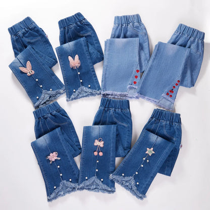 Autumn Kids Baby Girls Cowboy Pants Baby Girls Jeans Casual Girls Jeans