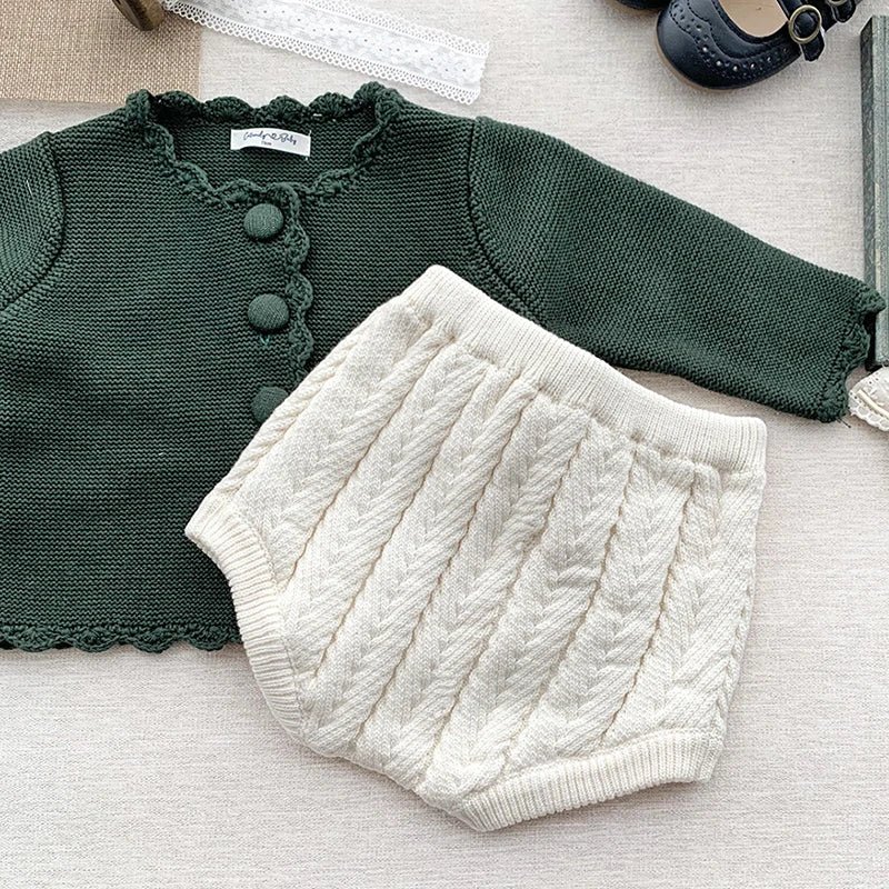 Kids Knitted Shorts Newborn Girls Tassels Shorts Cotton Knitting Design