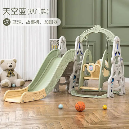 4in1 Slide & swing set Fully Enclosed Pedal Enhanced Safety Easy Set Up Playground