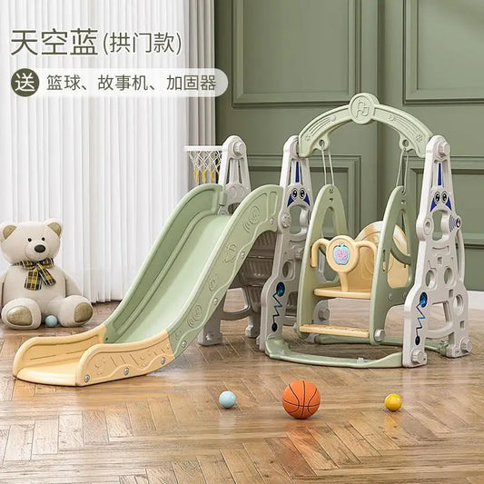 4in1 Slide & swing set Fully Enclosed Pedal Enhanced Safety Easy Set Up Playground