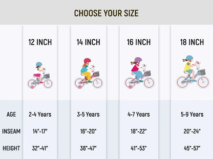 Colorful Girls Bike with Basket & Training Wheels 12 14 16 18 Inch Kids bike