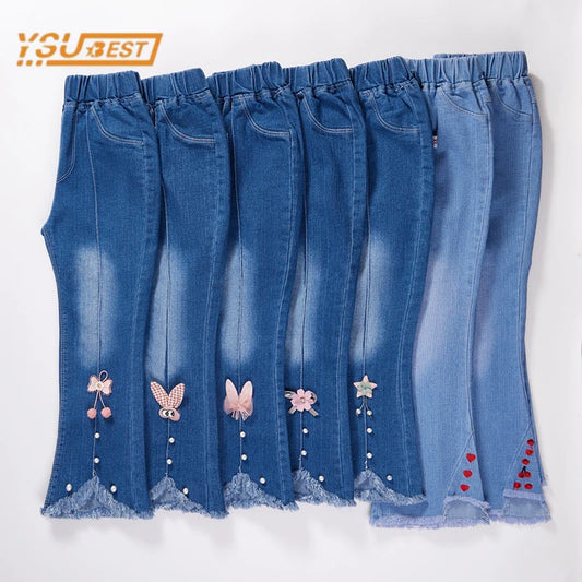 Autumn Kids Baby Girls Cowboy Pants Baby Girls Jeans Casual Girls Jeans