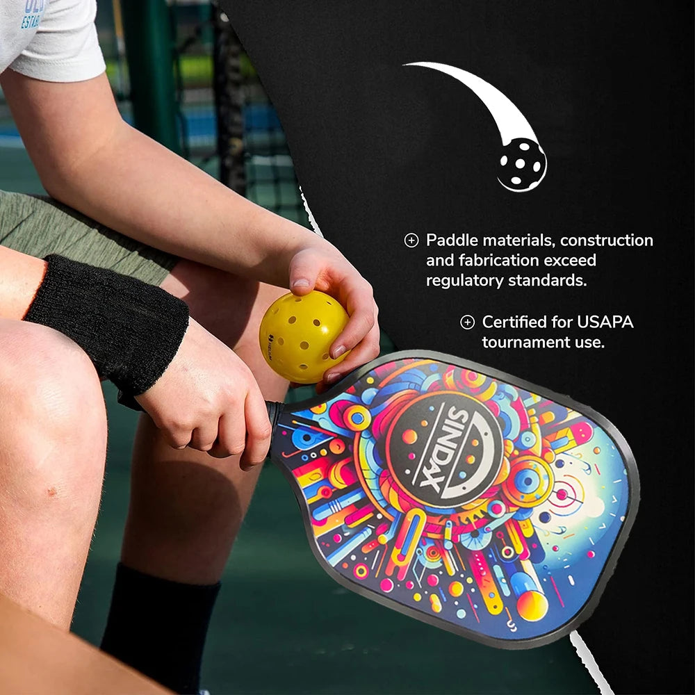 Pickleball Paddle Set Rackets  Lightweight Core 4 Balls Racquet Cover Carrying Bag