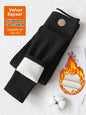 Women's Warm Leggings Soft with Fleece Thermal Pants Gray High Waist Leggings Skinny Thick Velvet Winter Leggings