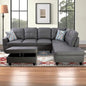 Sectional Couch for Living Room Furniture Set, and Chaise with Storage Ottoman and 3 Pillows