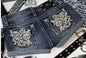 High end pocket embroidered straight leg slim fit denim shorts