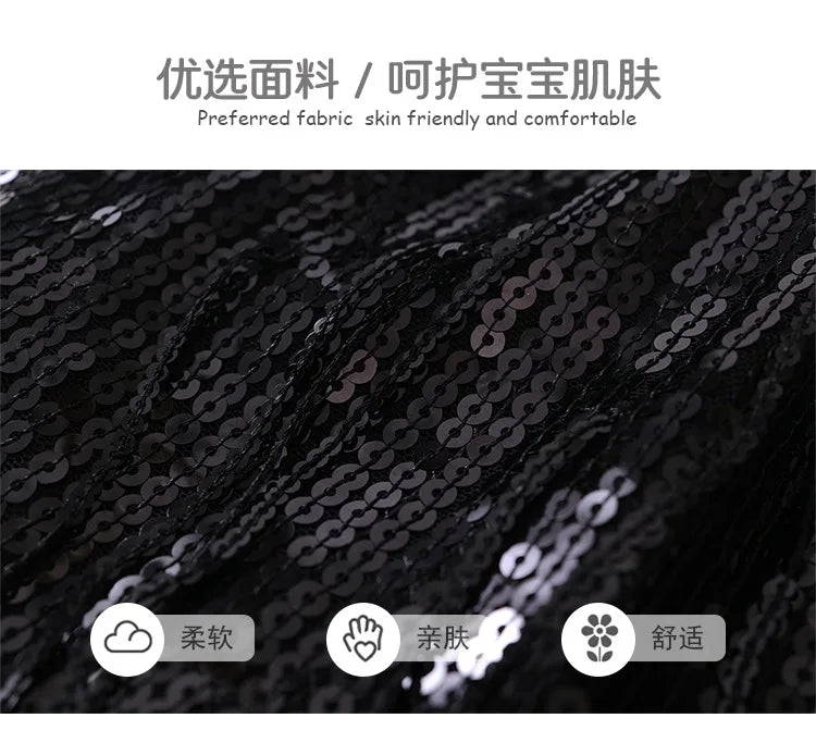 Girls' Tassel Sequined Half Skirt  New Children's Light Luxury Fashionable A-line Skirt