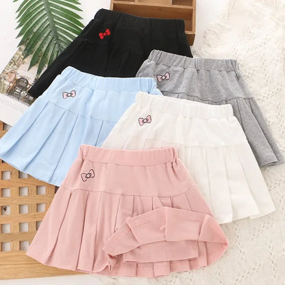Girls Skirt Summer Cute Outer Wear Casual Simple Pleated Kids Skirt Design 4-10Y