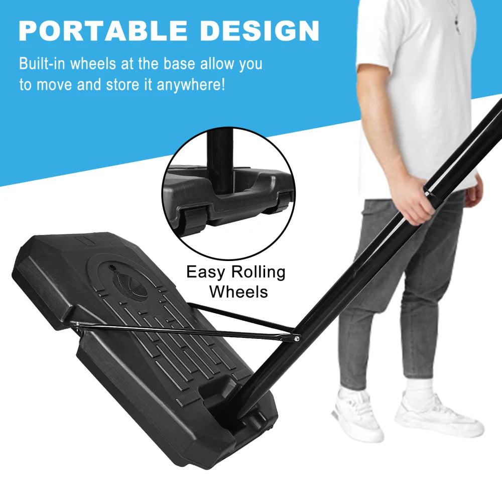 Portable Basketball Hoop Backboard System Stand6.6ft-10ft with 44 Inch Wheels for whole family