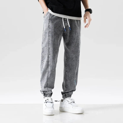 Spring Summer Black Blue Baggy Jeans Men Streetwear Denim Joggers Casual Jean Trousers