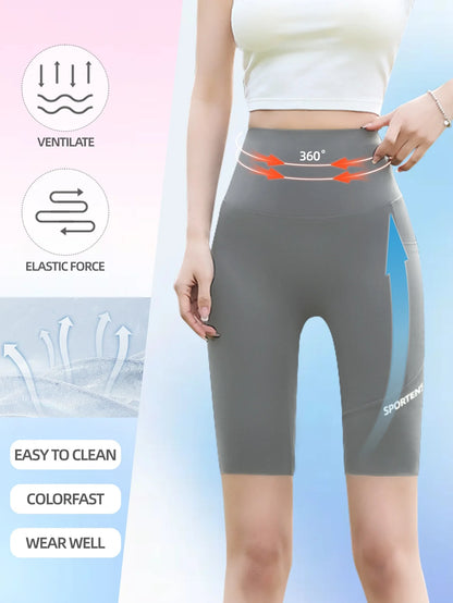 3PC Set Sports Wear Pockets High Waist Lady Yoga Pants Athletic